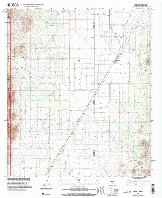 Classic USGS Rodeo New Mexico 7.5'x7.5' Topo Map Image