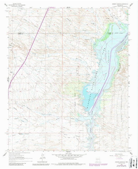 Classic USGS Romero Canyon New Mexico 7.5'x7.5' Topo Map Image