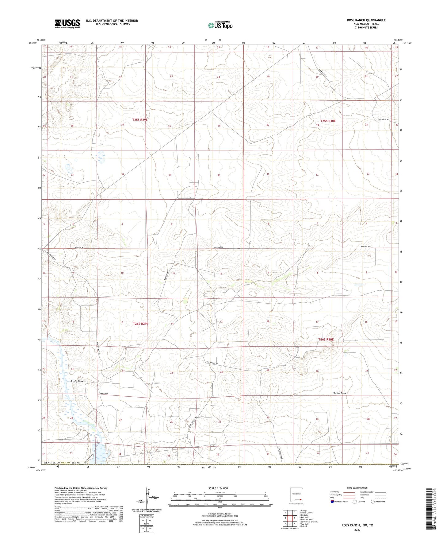 Ross Ranch New Mexico US Topo Map Image