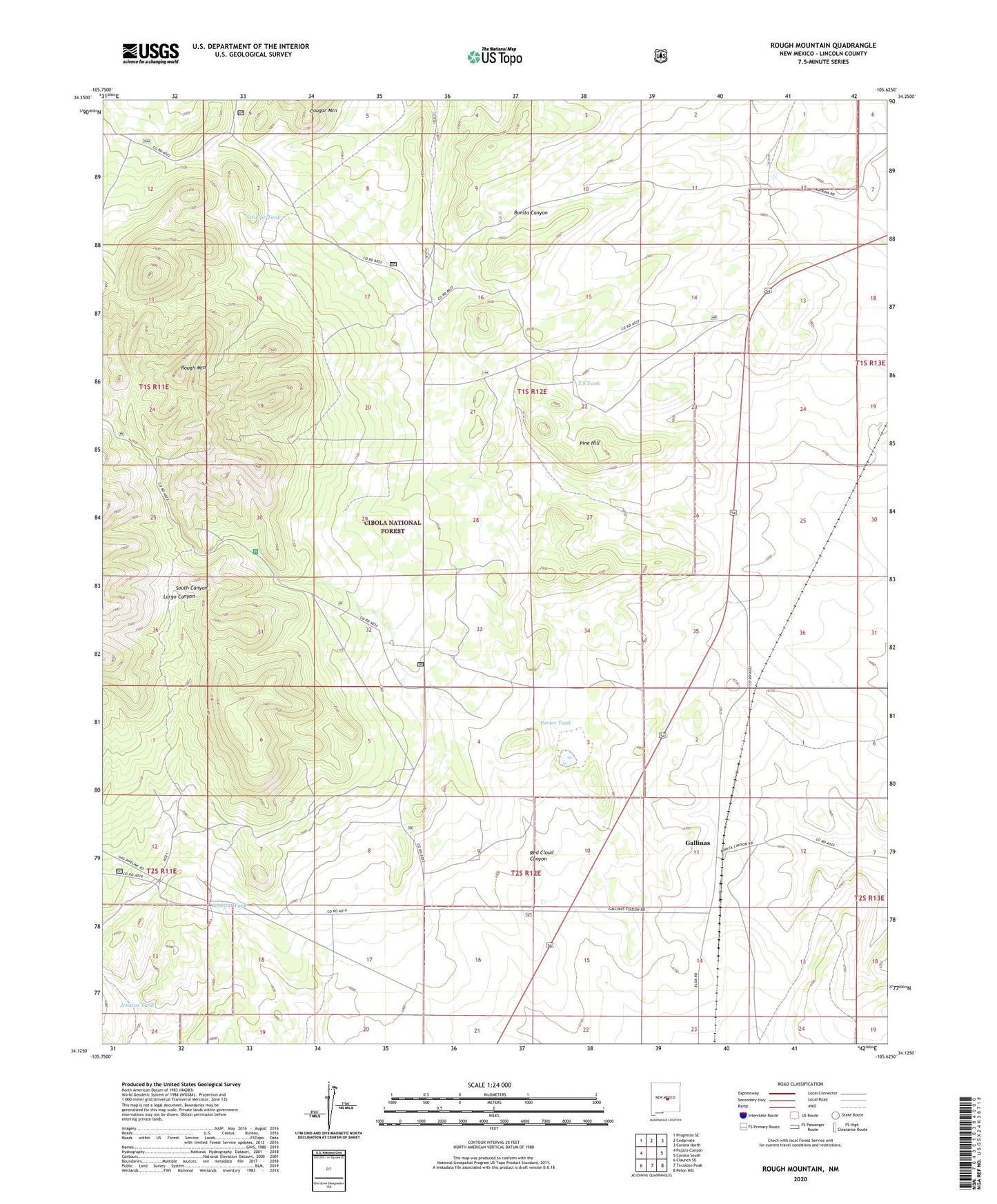 Rough Mountain New Mexico US Topo Map Image