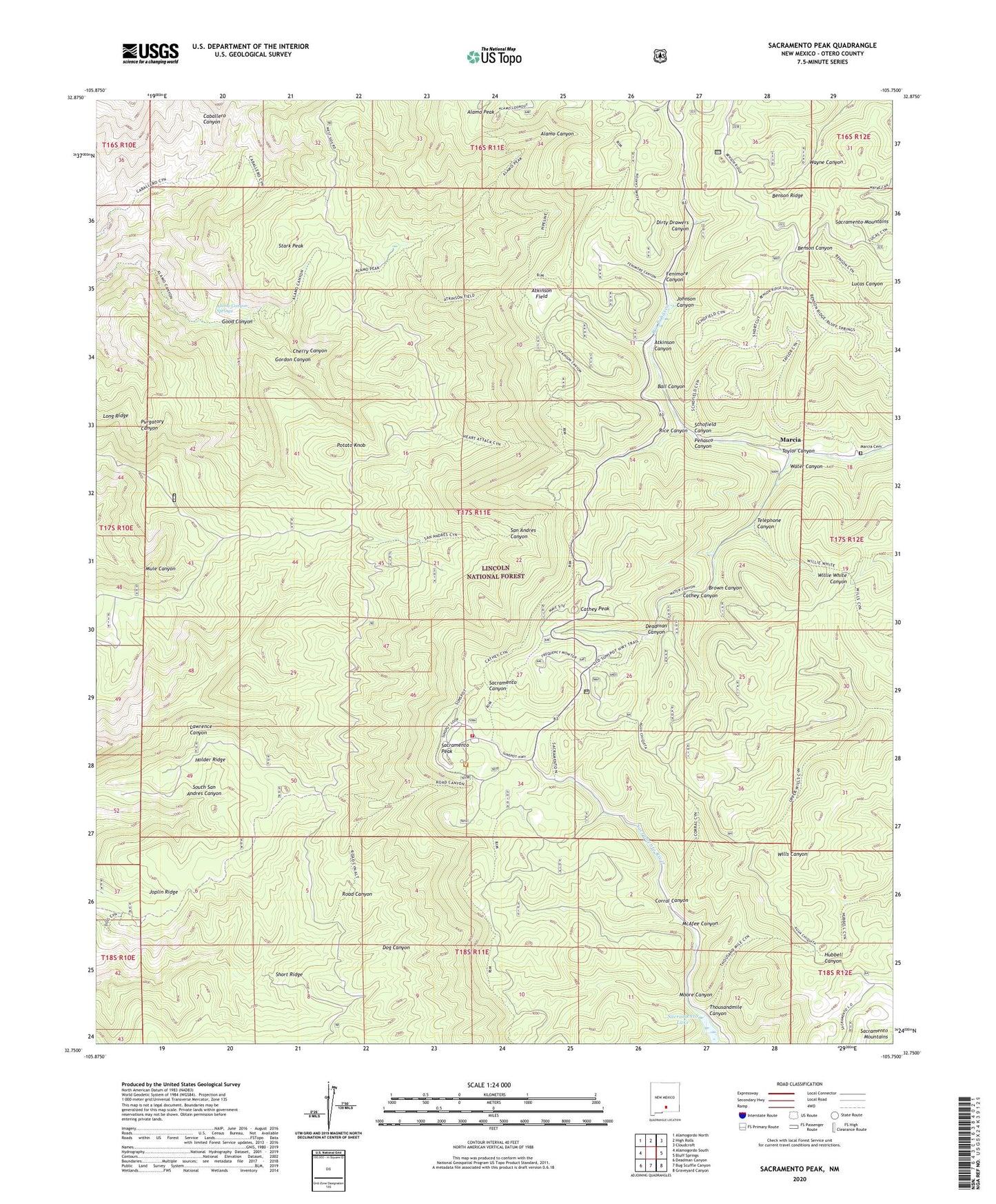 Sacramento Peak New Mexico US Topo Map Image