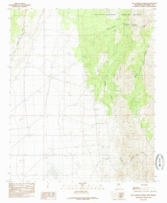 Classic USGS San Lorenzo Spring New Mexico 7.5'x7.5' Topo Map Image