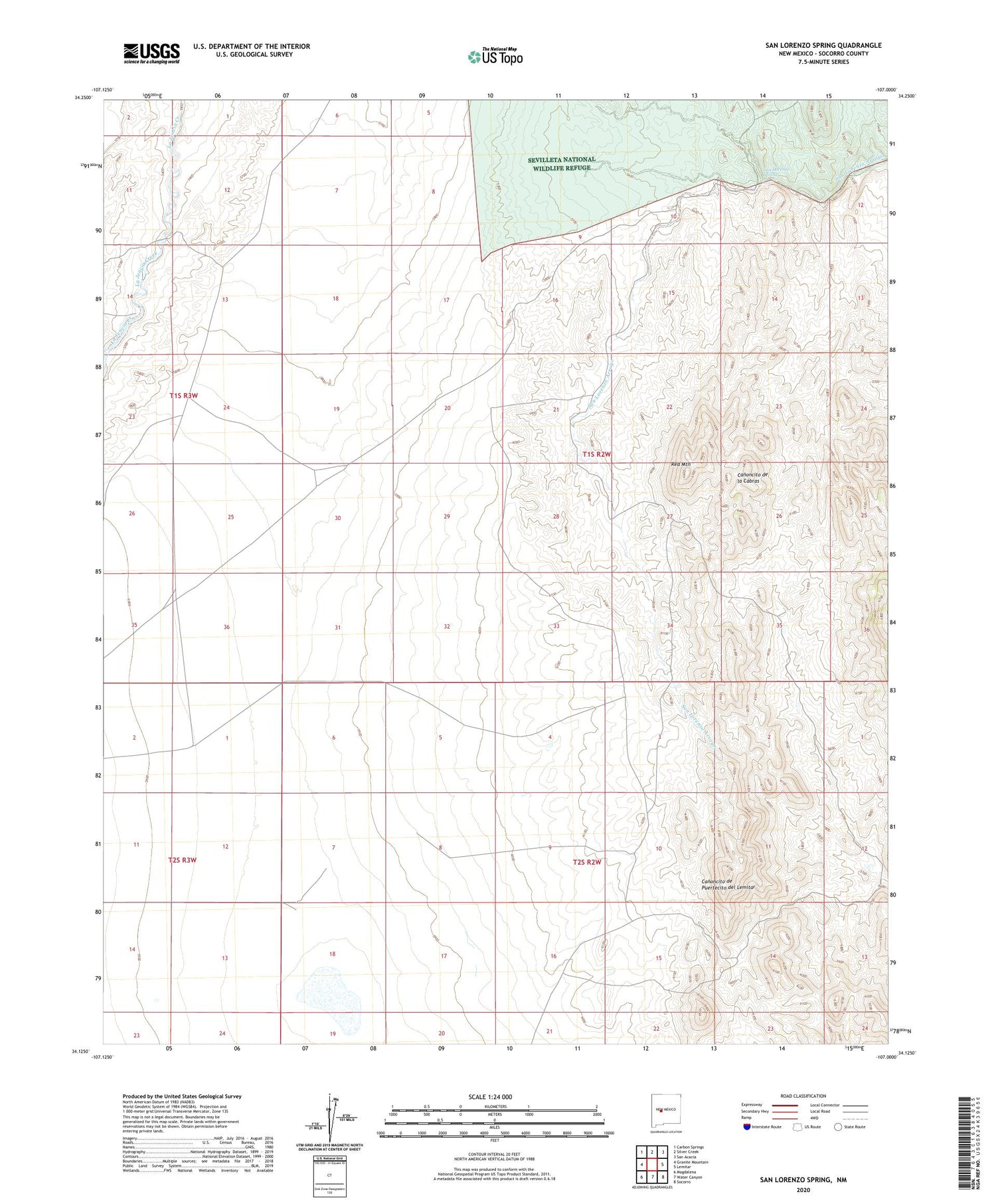 San Lorenzo Spring New Mexico US Topo Map Image