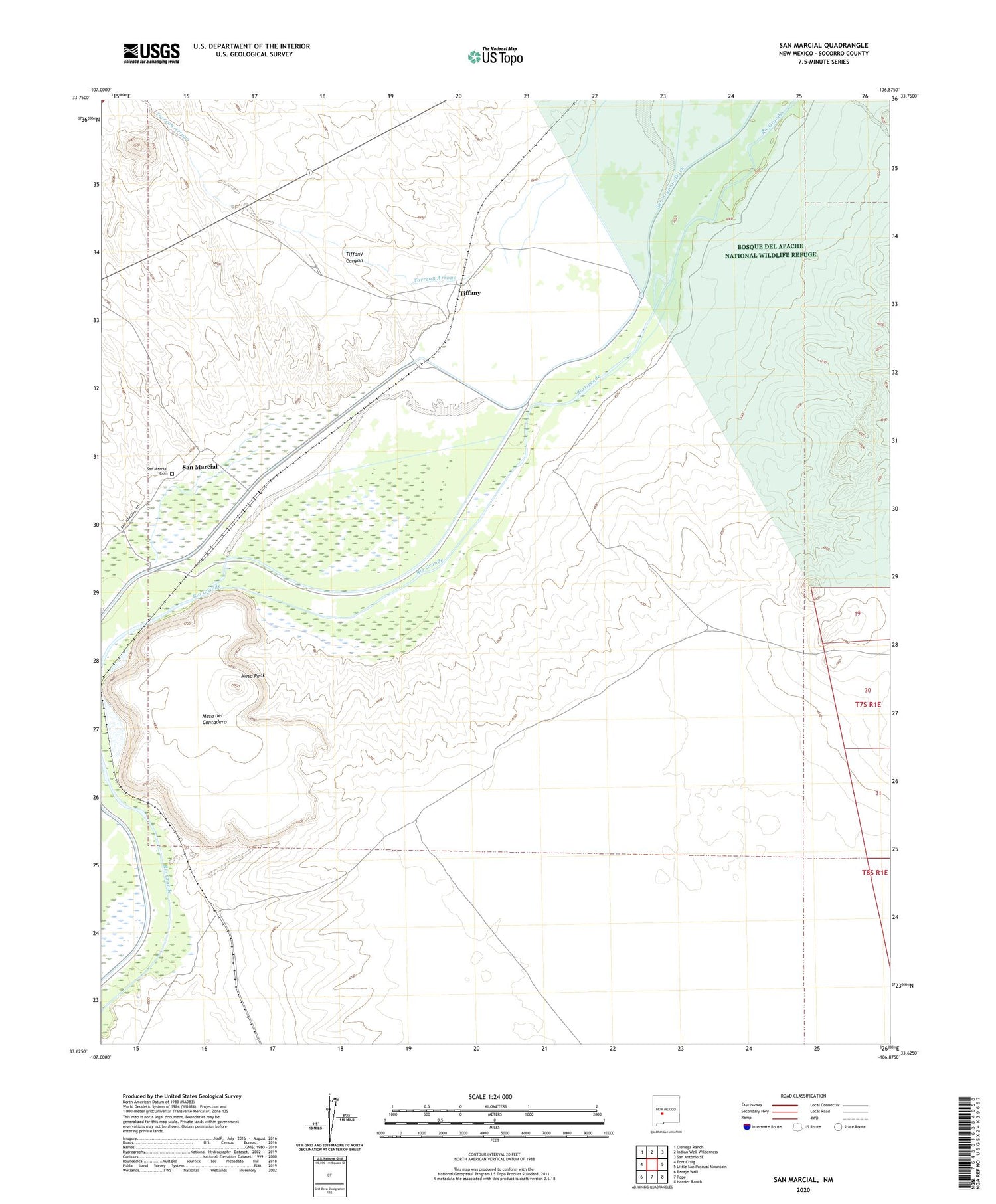 San Marcial New Mexico US Topo Map Image