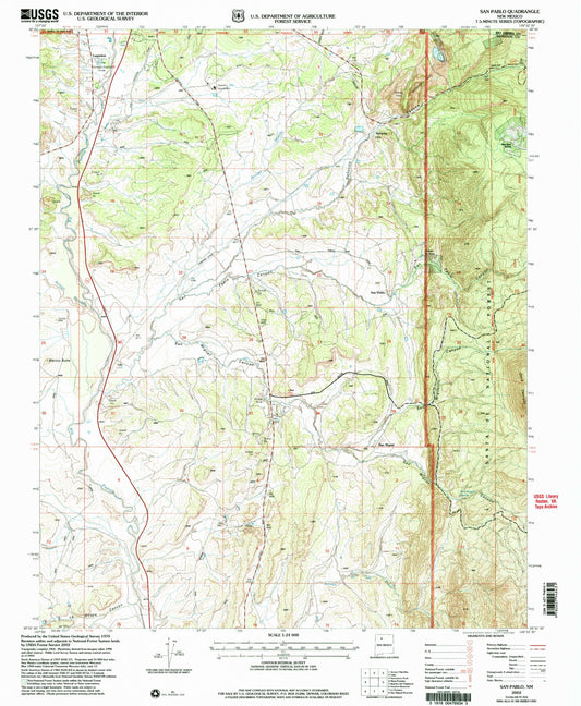 Classic USGS San Pablo New Mexico 7.5'x7.5' Topo Map Image