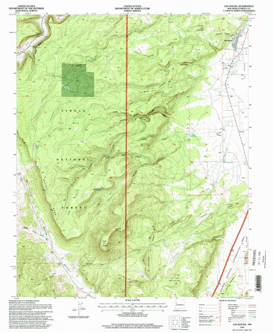 Classic USGS San Rafael New Mexico 7.5'x7.5' Topo Map Image