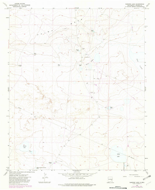 Classic USGS Sardine Lake New Mexico 7.5'x7.5' Topo Map Image