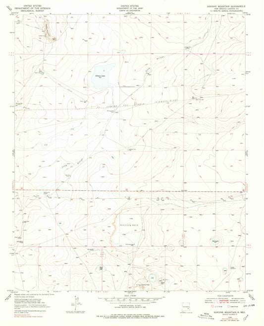 Classic USGS Sardine Mountain New Mexico 7.5'x7.5' Topo Map Image