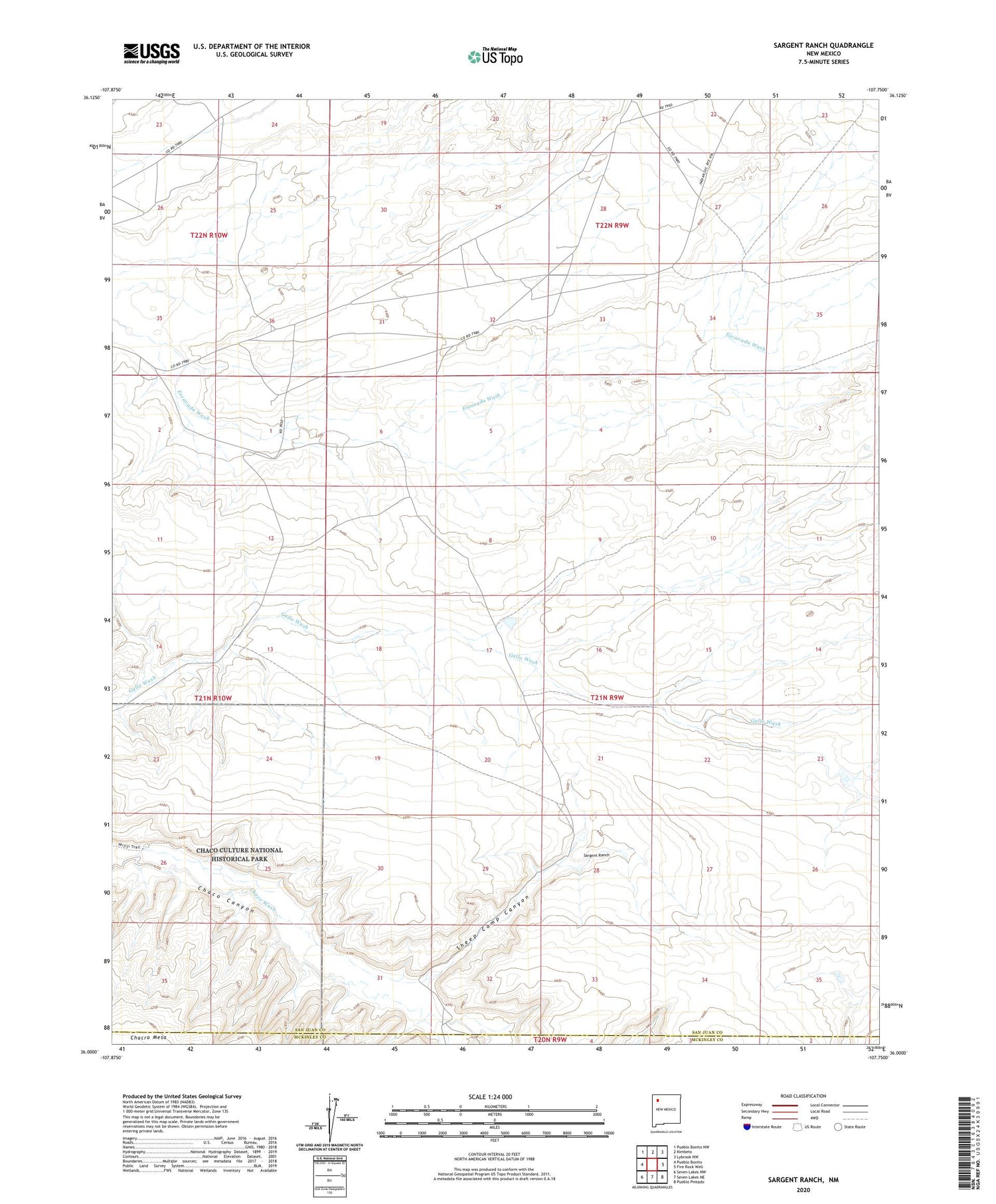 Sargent Ranch New Mexico US Topo Map Image