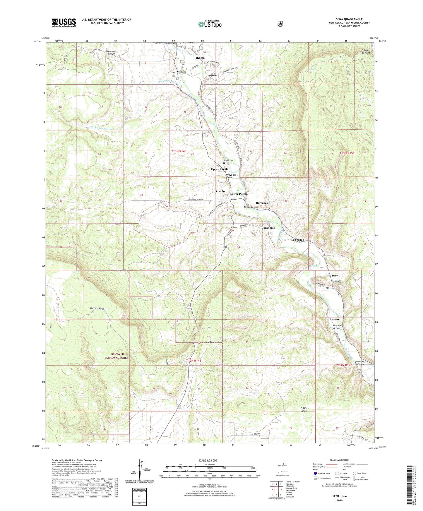 Sena New Mexico US Topo Map Image