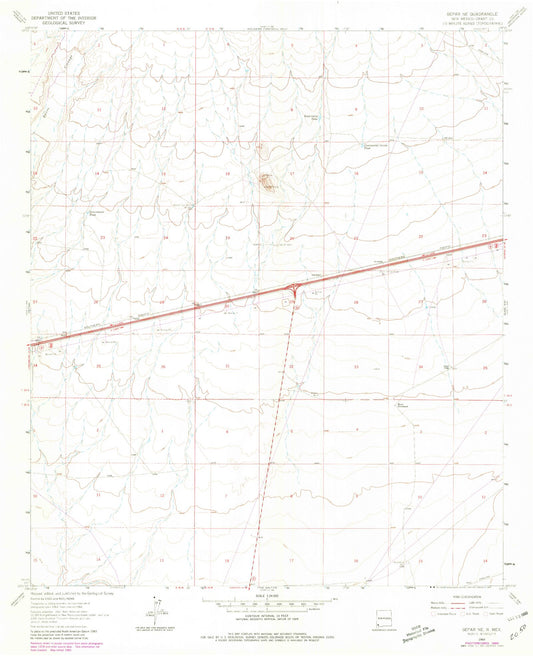 Classic USGS Separ NE New Mexico 7.5'x7.5' Topo Map Image