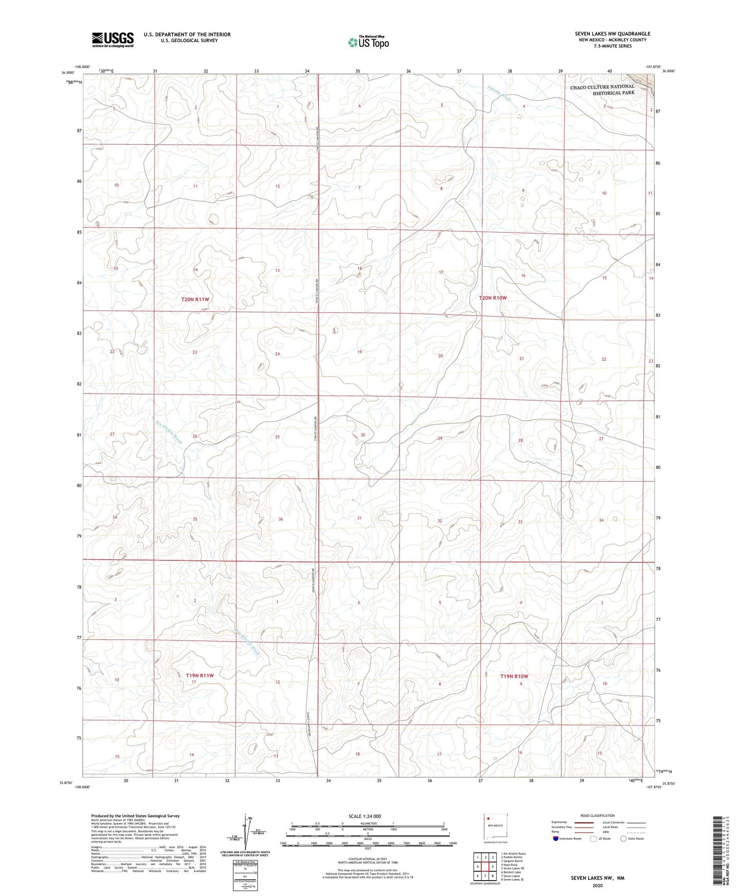 Seven Lakes NW New Mexico US Topo Map Image