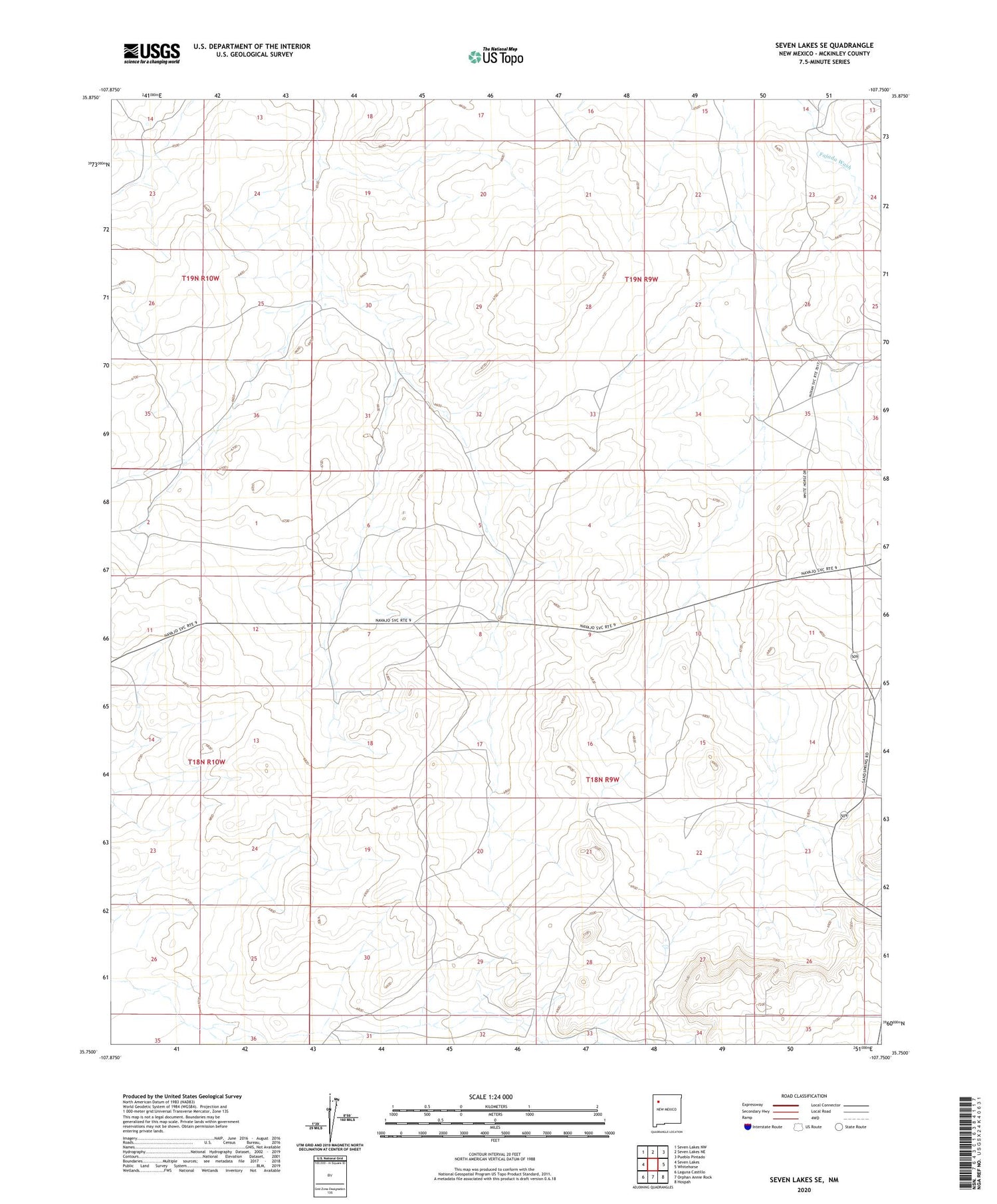 Seven Lakes SE New Mexico US Topo Map Image