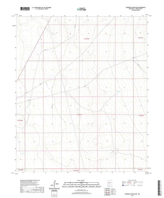 Shannon Canyon NW New Mexico US Topo Map Image