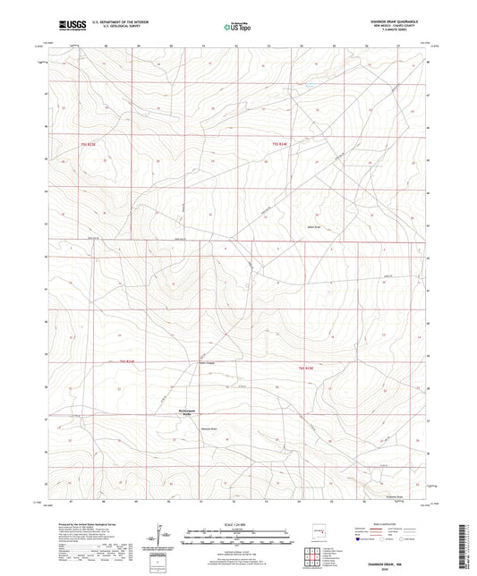 Shannon Draw New Mexico US Topo Map Image