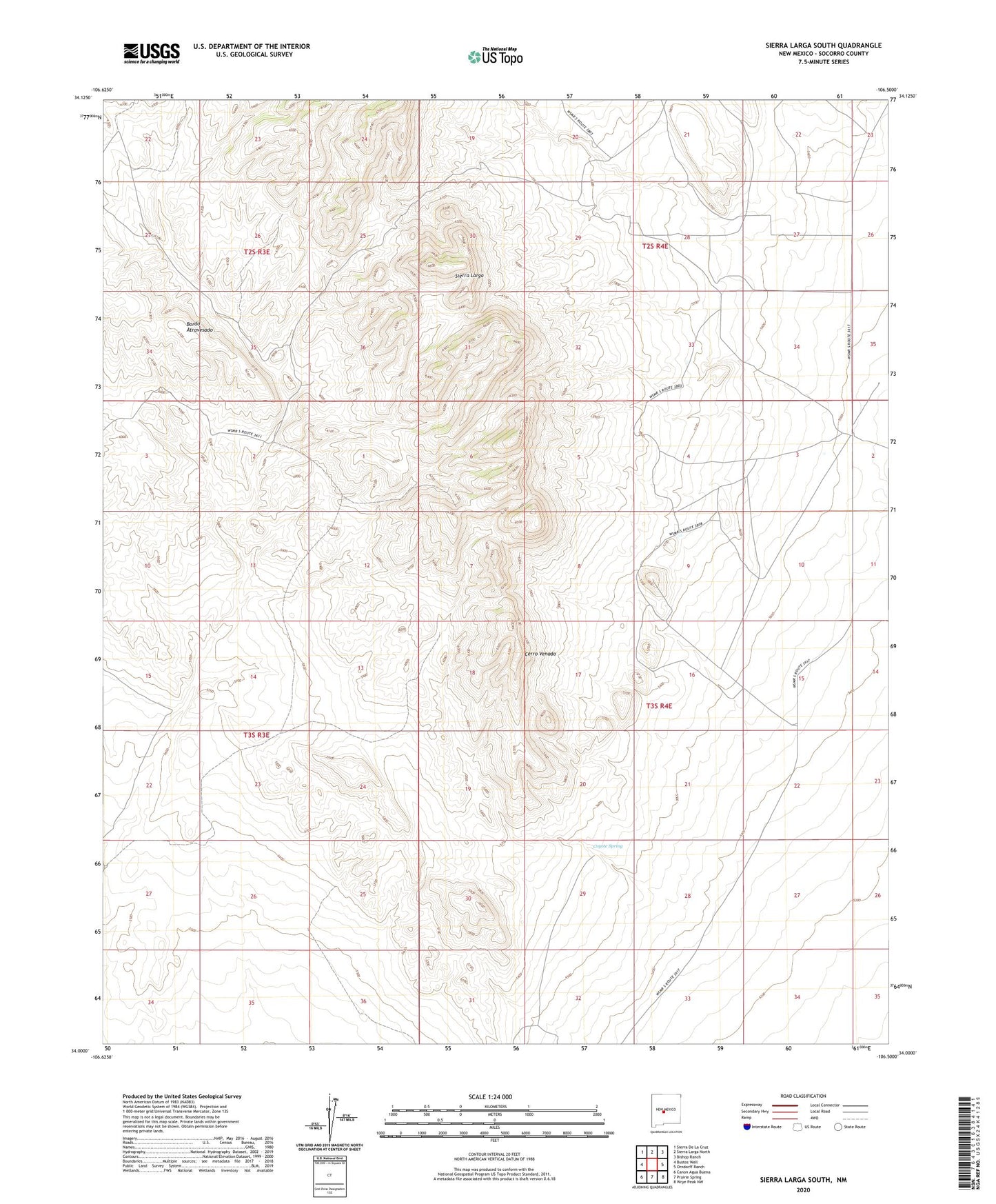 Sierra Larga South New Mexico US Topo Map Image