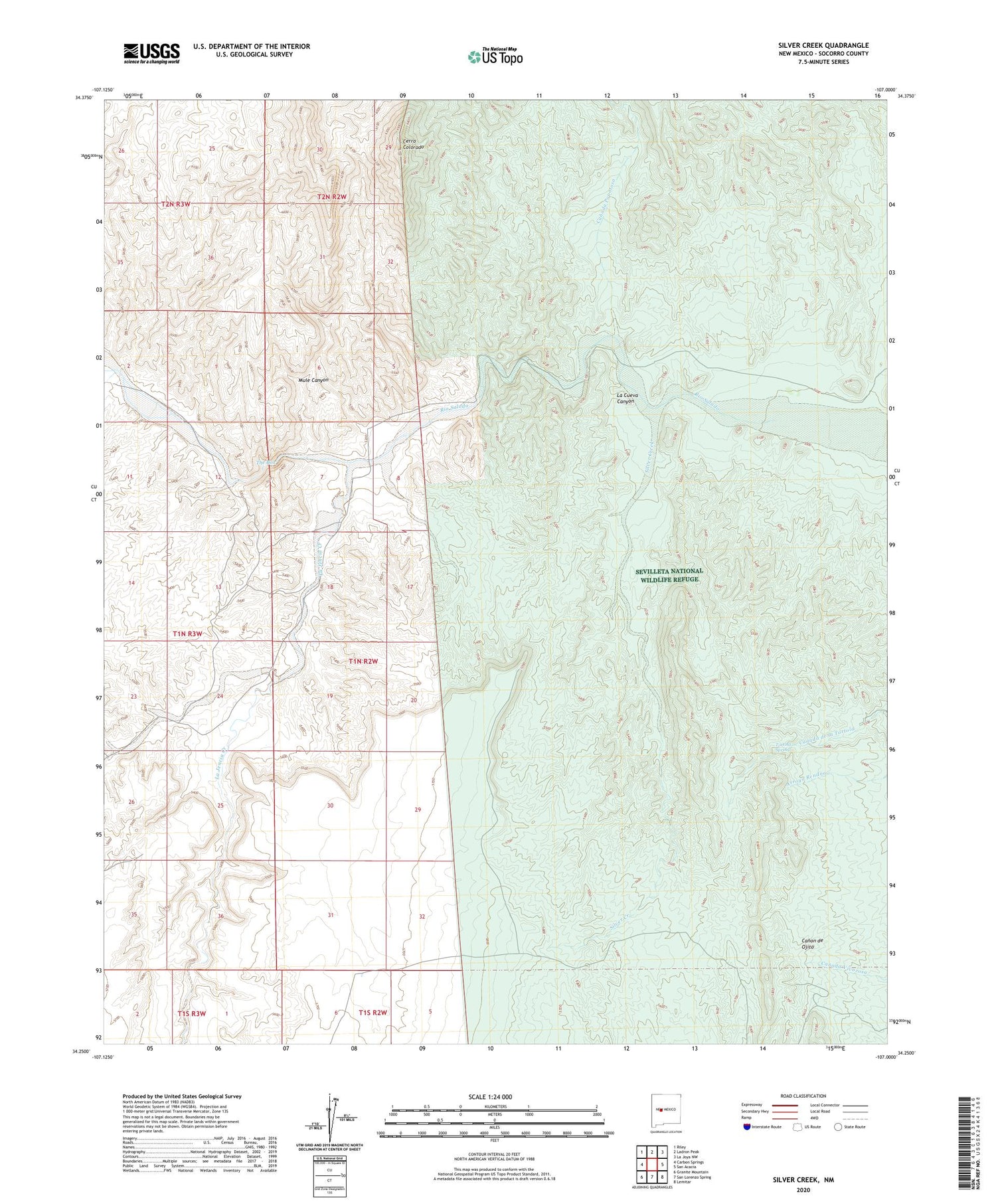 Silver Creek New Mexico US Topo Map Image