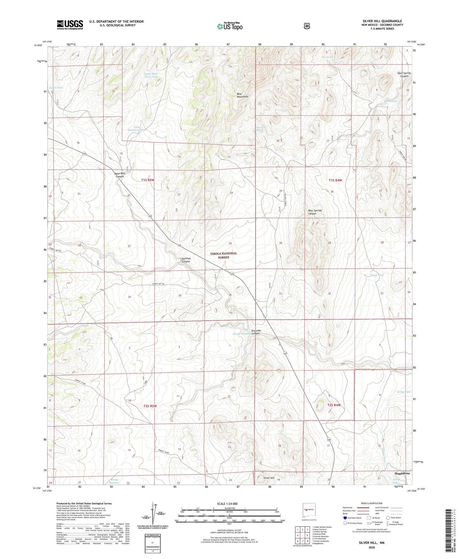 Silver Hill New Mexico US Topo Map Image