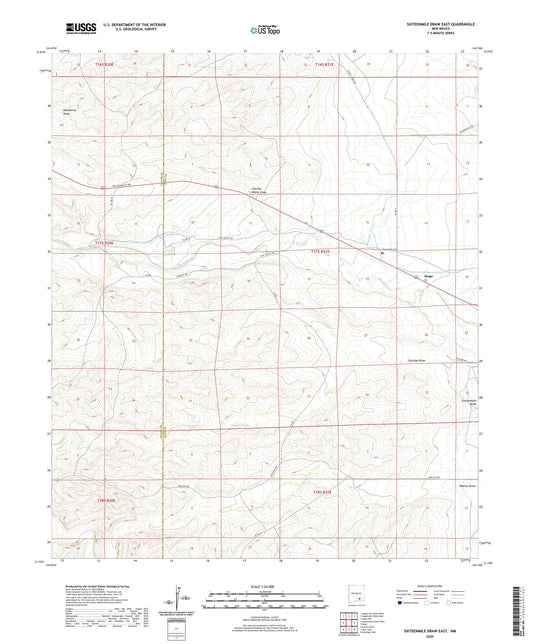 Sixteenmile Draw East New Mexico US Topo Map Image