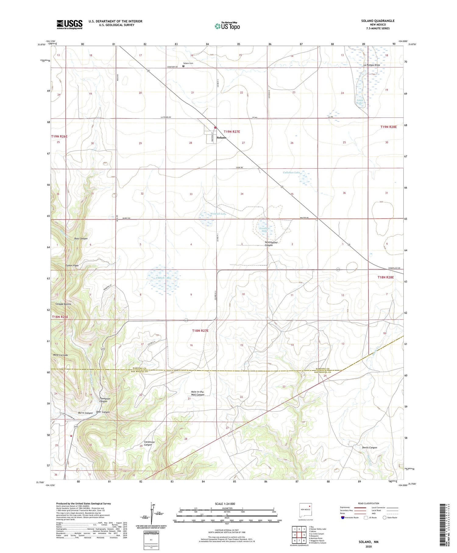 Solano New Mexico US Topo Map Image