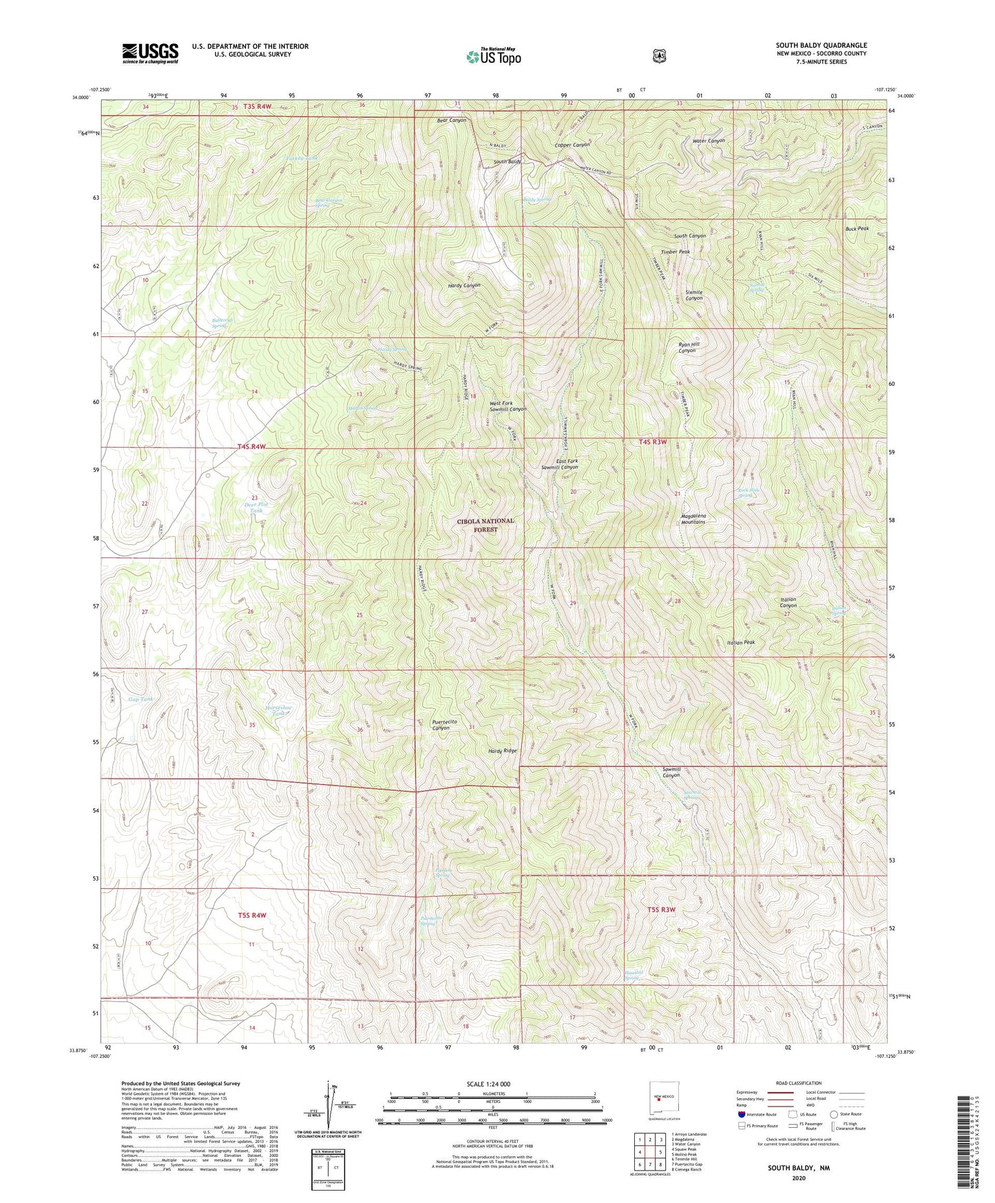 South Baldy New Mexico US Topo Map Image