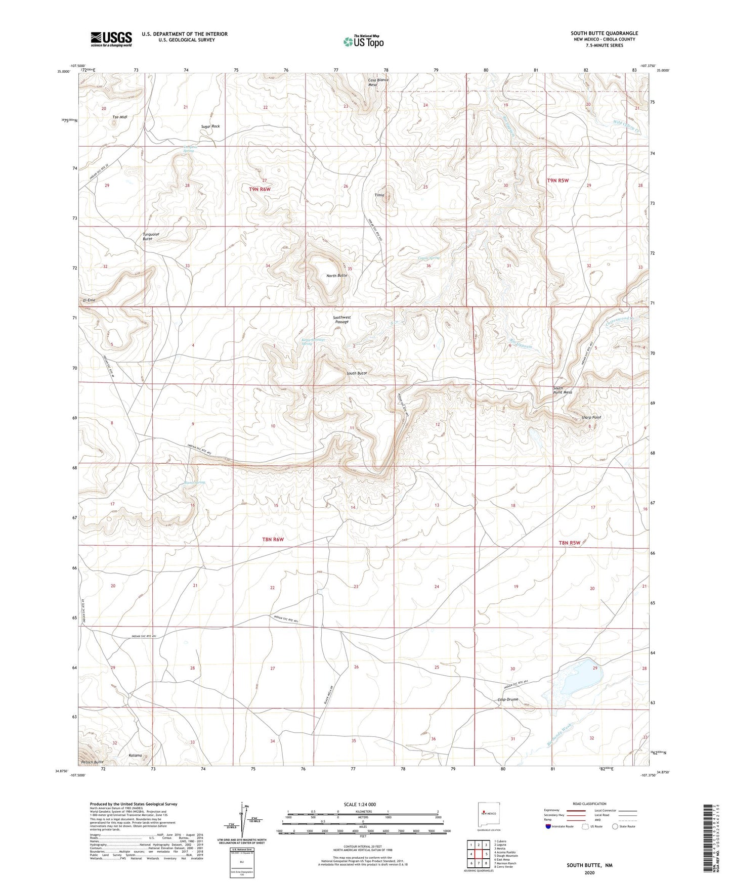 South Butte New Mexico US Topo Map Image