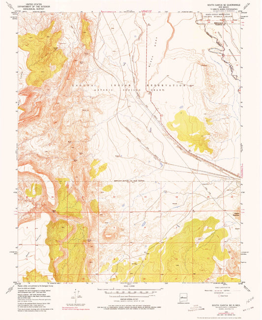 Classic USGS South Garcia SE New Mexico 7.5'x7.5' Topo Map Image