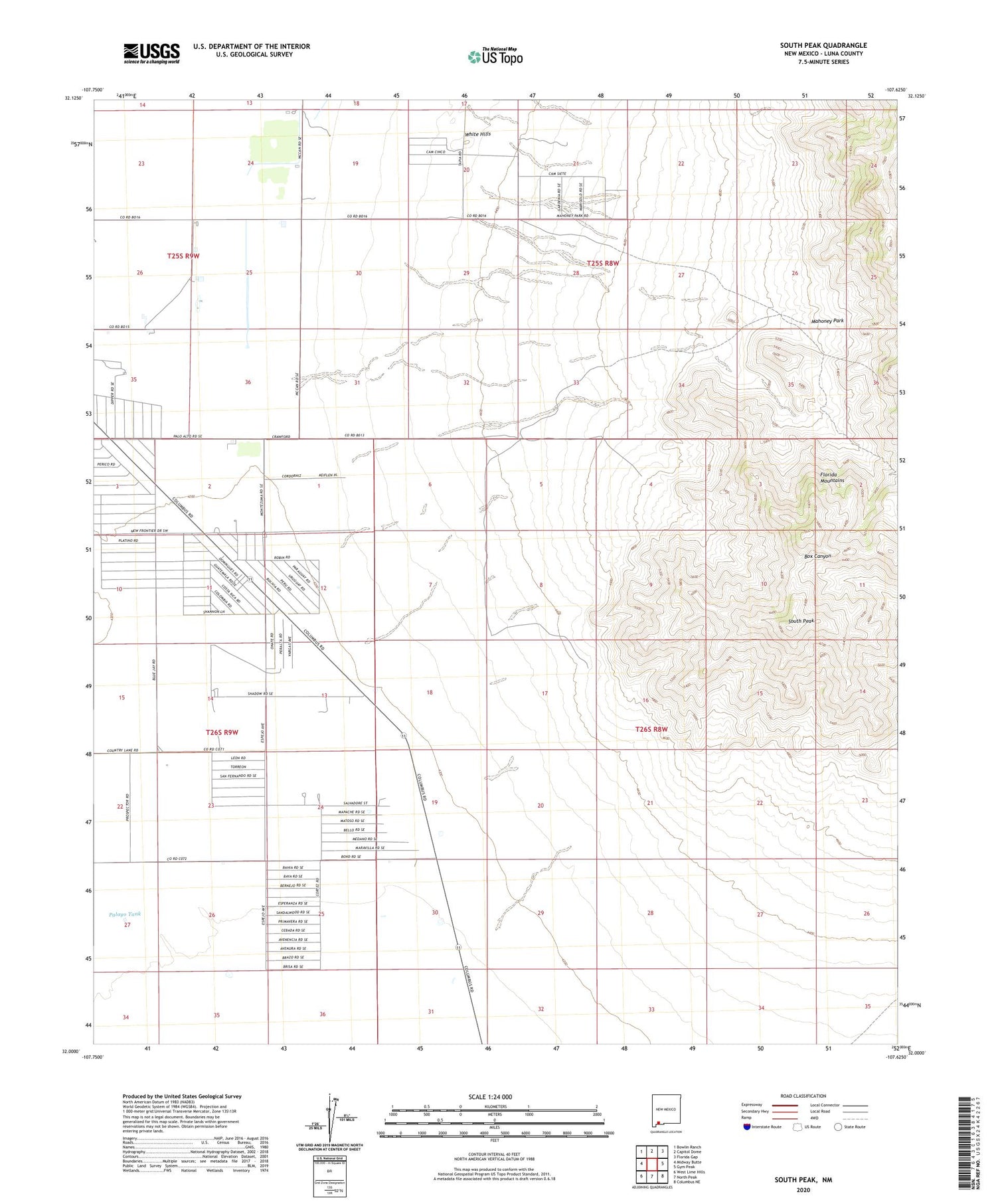 South Peak New Mexico US Topo Map Image