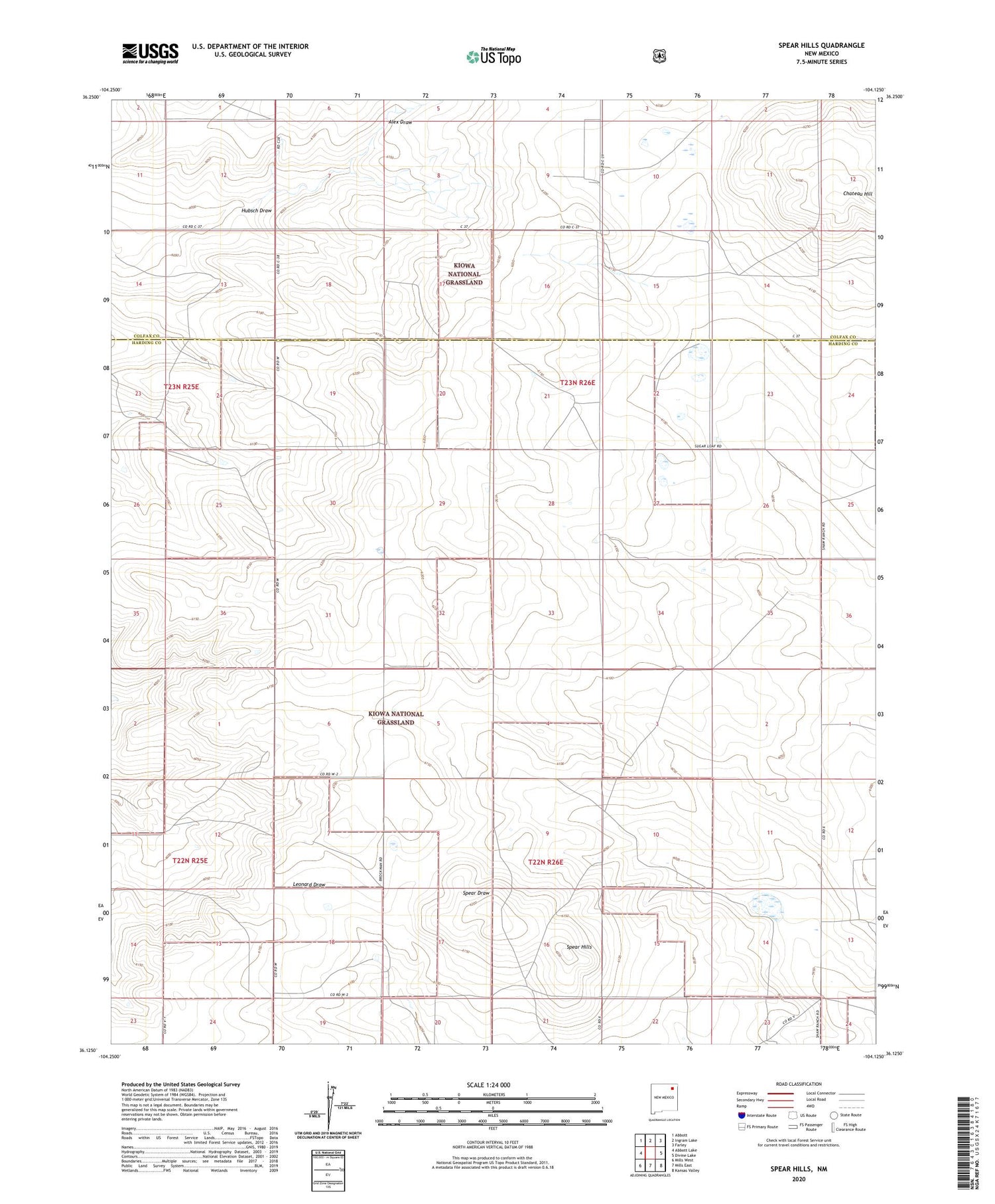 Spear Hills New Mexico US Topo Map Image