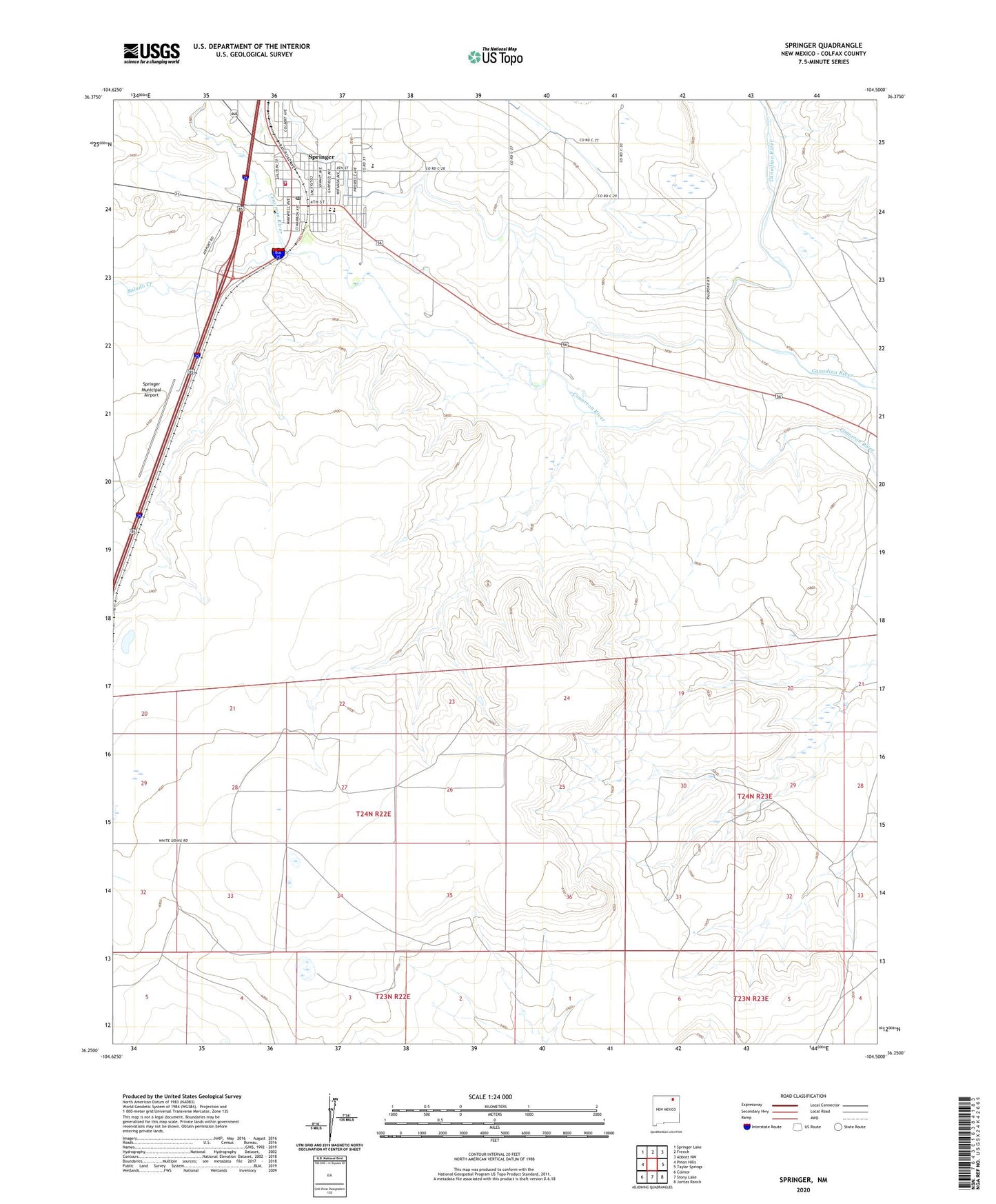 Springer New Mexico US Topo Map Image