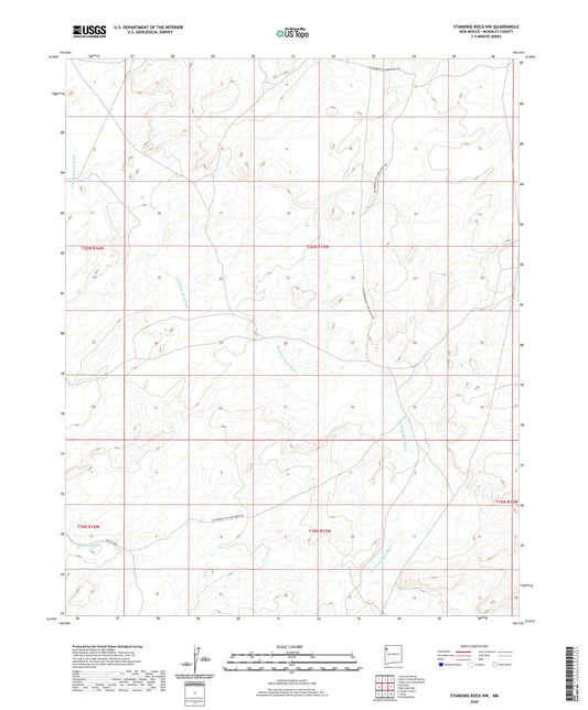 Standing Rock NW New Mexico US Topo Map Image