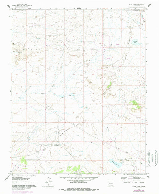 Classic USGS Star Lake New Mexico 7.5'x7.5' Topo Map Image