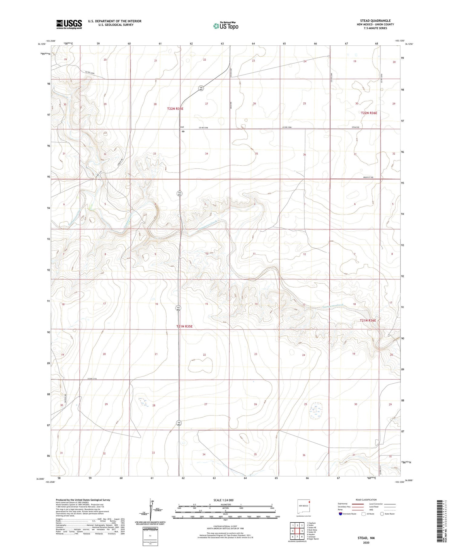 Stead New Mexico US Topo Map Image