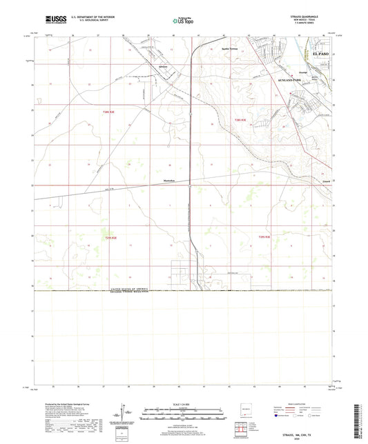 Strauss New Mexico US Topo Map Image