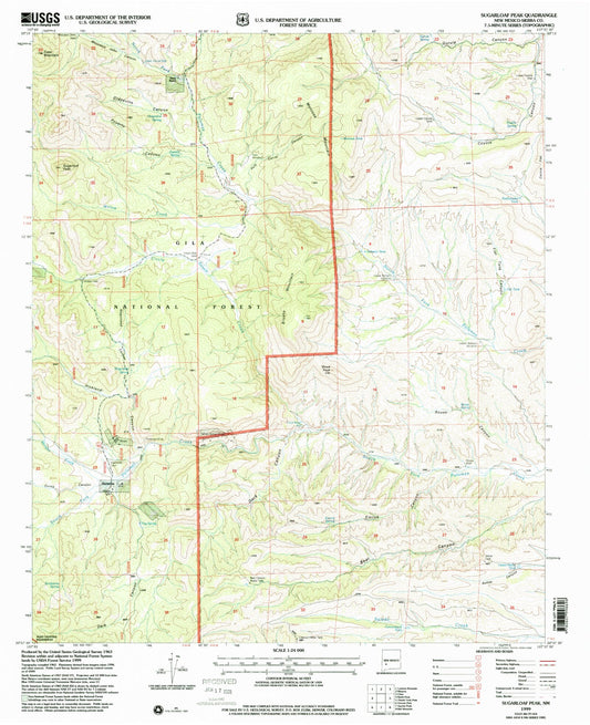 Classic USGS Sugarloaf Peak New Mexico 7.5'x7.5' Topo Map Image