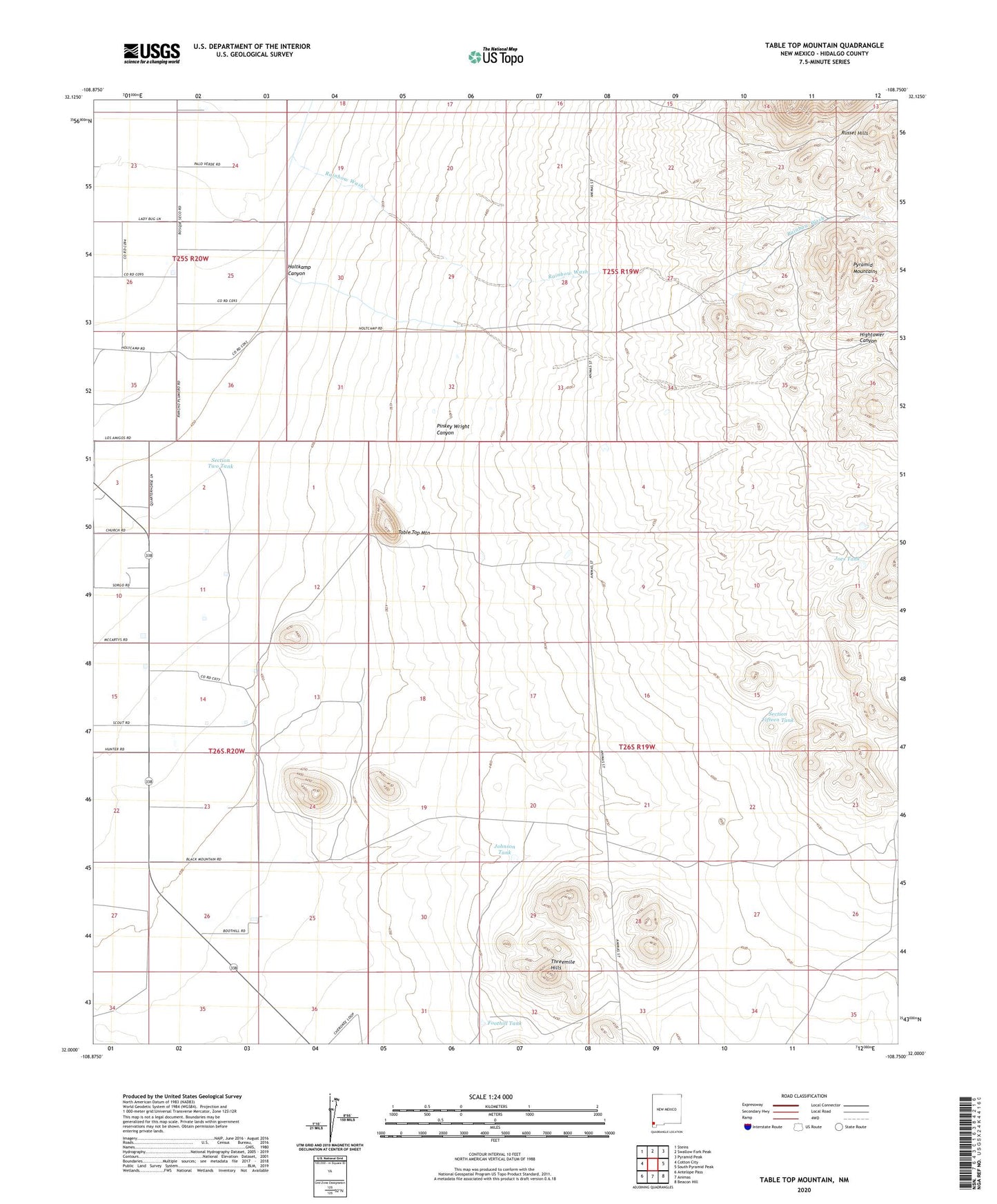 Table Top Mountain New Mexico US Topo Map Image