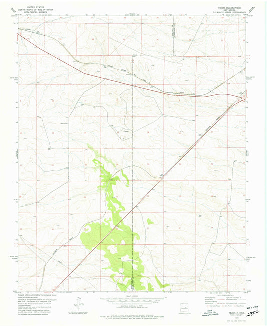 Classic USGS Tejon New Mexico 7.5'x7.5' Topo Map Image