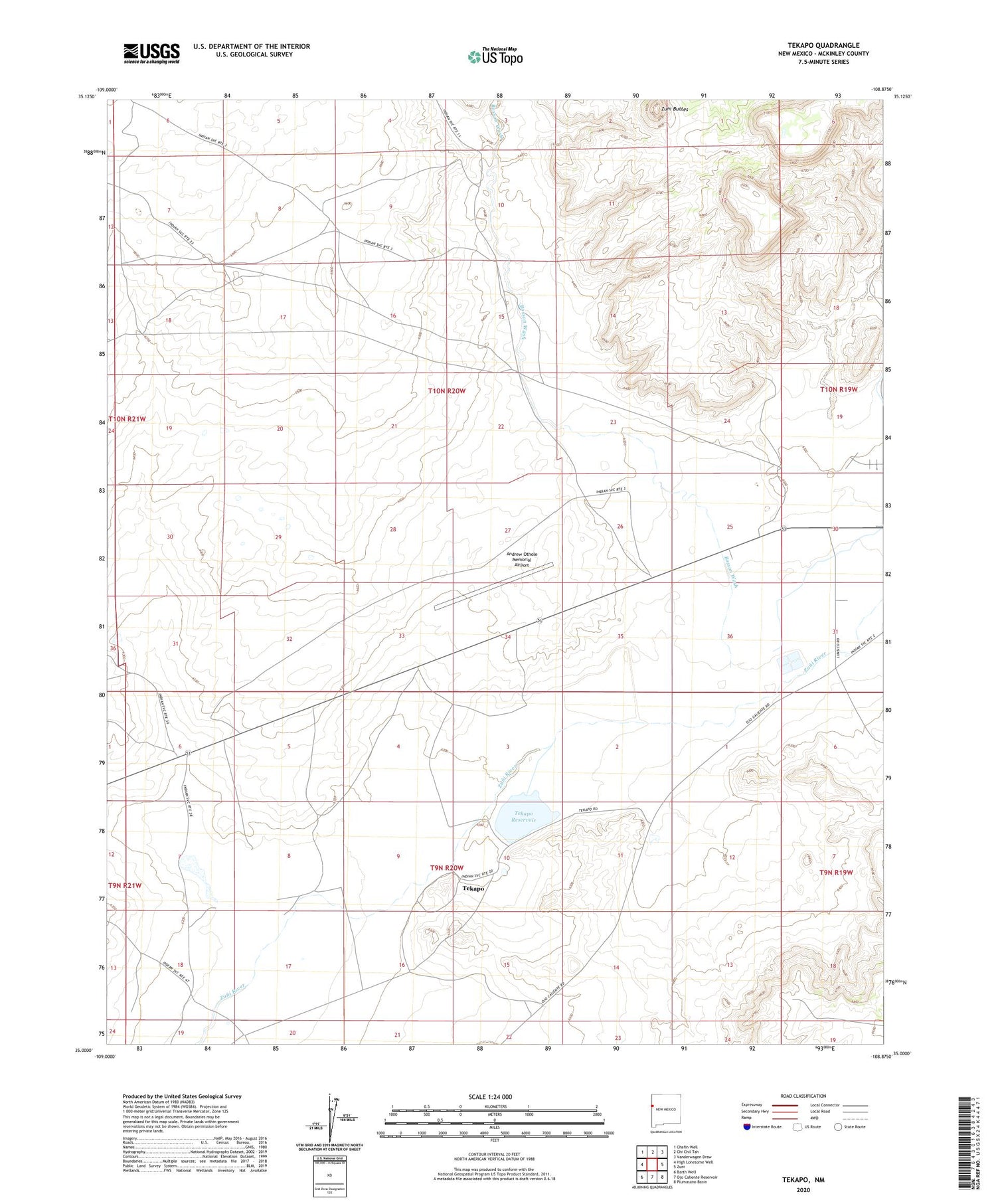 Tekapo New Mexico US Topo Map Image