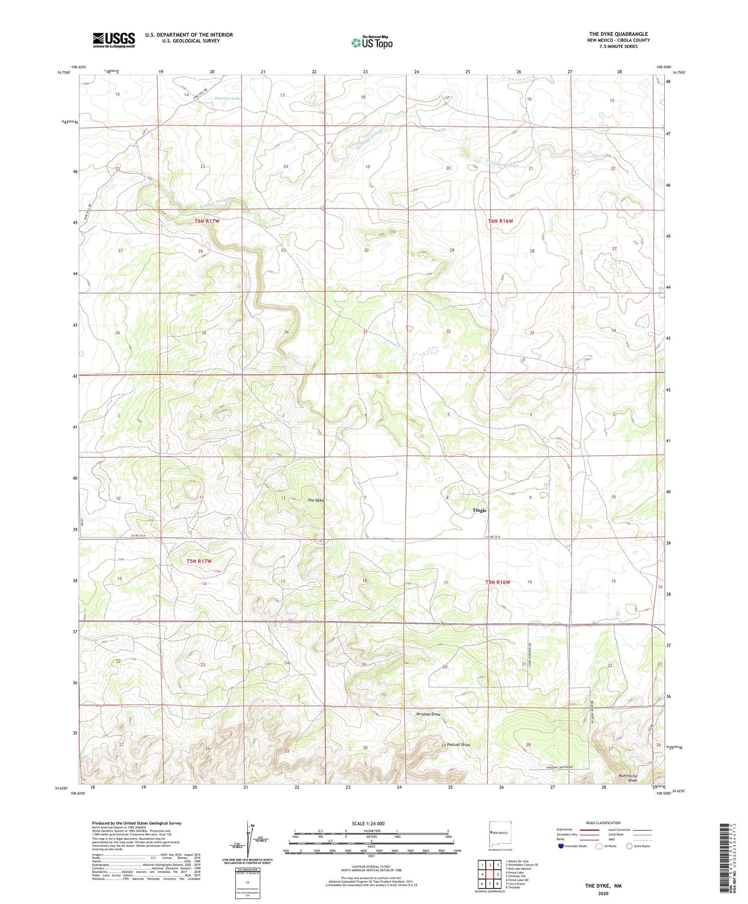 The Dyke New Mexico US Topo Map Image