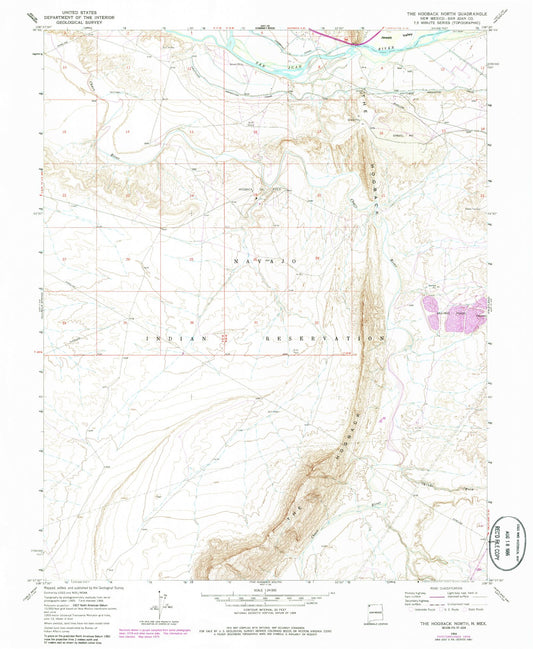 Classic USGS The Hogback North New Mexico 7.5'x7.5' Topo Map Image