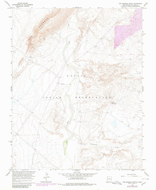 Classic USGS The Hogback South New Mexico 7.5'x7.5' Topo Map Image