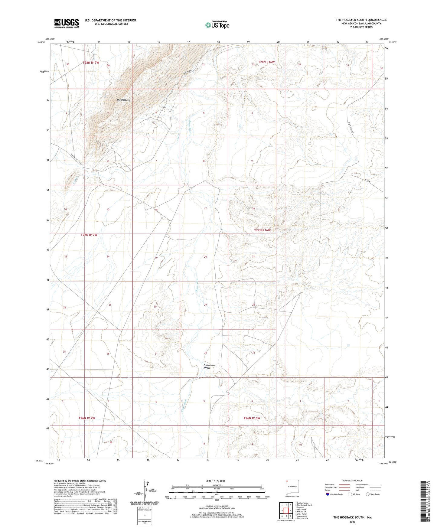 The Hogback South New Mexico US Topo Map Image