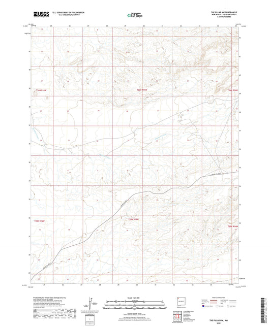 The Pillar NW New Mexico US Topo Map Image