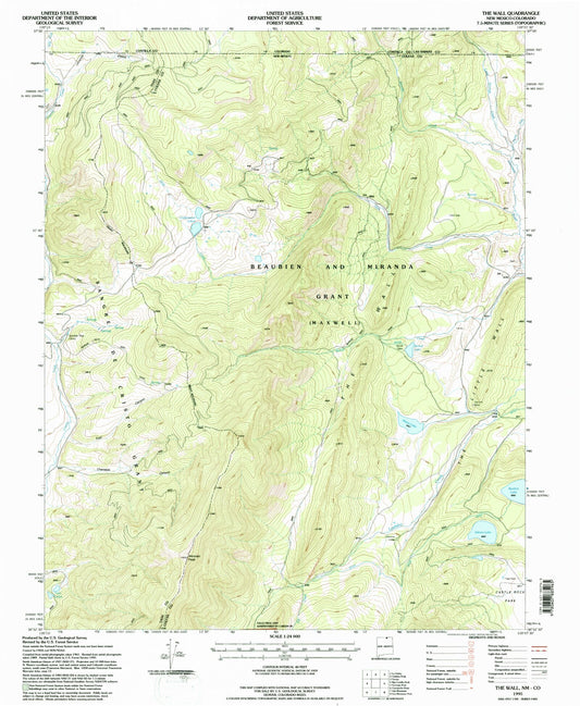Classic USGS The Wall New Mexico 7.5'x7.5' Topo Map Image