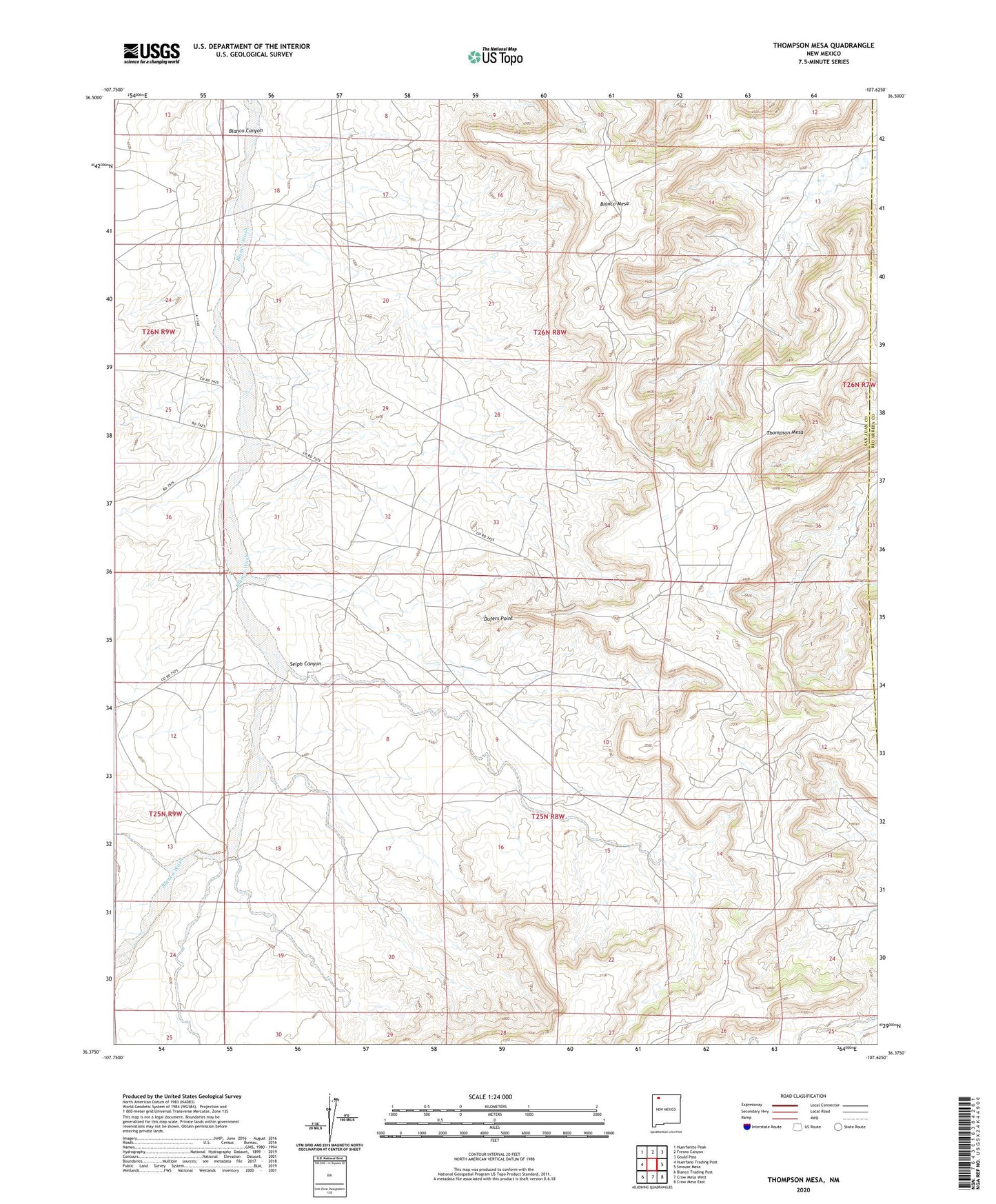 Thompson Mesa New Mexico US Topo Map Image