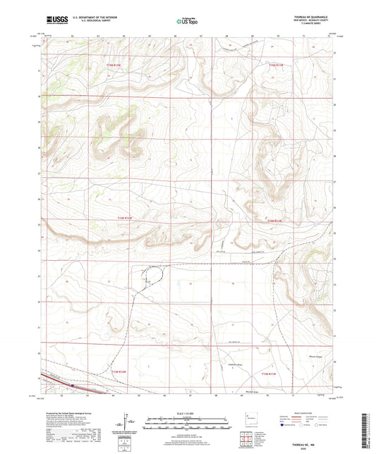 Thoreau NE New Mexico US Topo Map Image