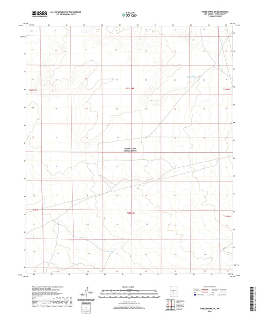 Three Rivers SW New Mexico US Topo Map Image