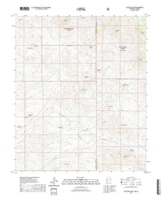 Tillie Hall Peak New Mexico US Topo Map Image