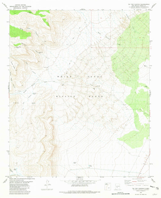 Classic USGS Tip Top Canyon New Mexico 7.5'x7.5' Topo Map Image