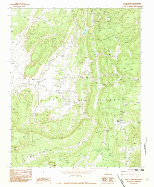 Classic USGS Todilto Park New Mexico 7.5'x7.5' Topo Map Image